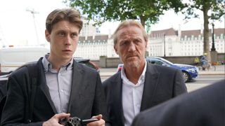 George MacKay and Jerome Flynn in 'The Trick'.