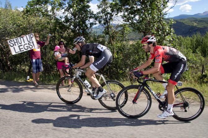 Some Jens Voigt fans cheer on the Trek rider
