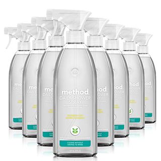 Method Daily Shower Cleaner Spray, Plant-Based & Biodegradable Formula, Spray and Walk Away, Eucalyptus Mint Scent, 28 Fl Oz, (pack of 8), Packaging May Vary