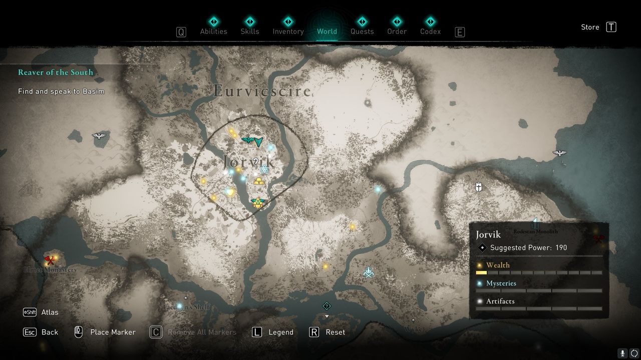 AC valhalla jorvik treasure hoard map location
