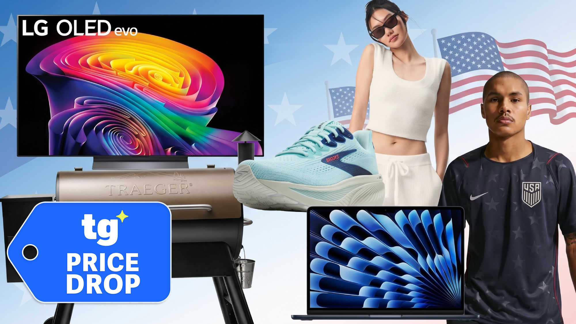 Collage of items on sale for Memorial Day