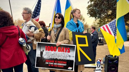 Pro-Ukraine protesters outside the White House