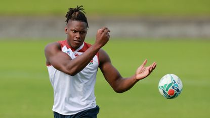 England’s Maro Itoje in training at the Rugby World Cup in Japan 