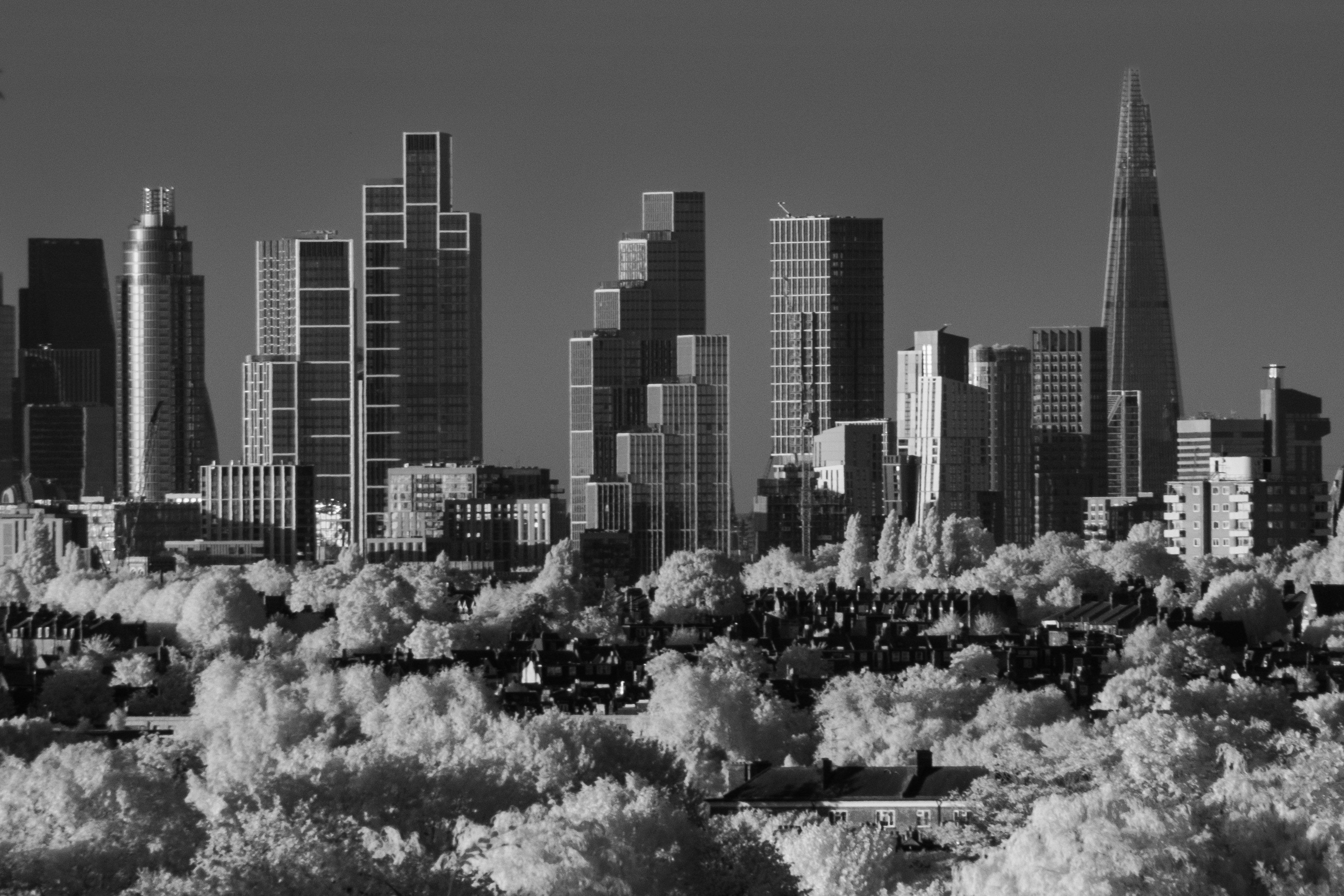 A view of the London skyline from Wimbledon