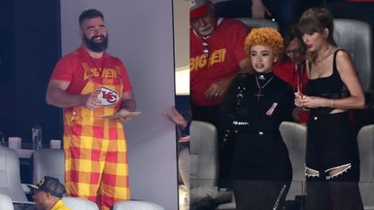 Jason Kelce, Taylor Swift and Ice Spice attend Super Bowl 58.