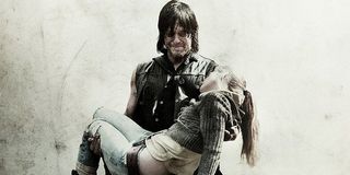 Daryl carrying Beth's dead body on The Walking Dead