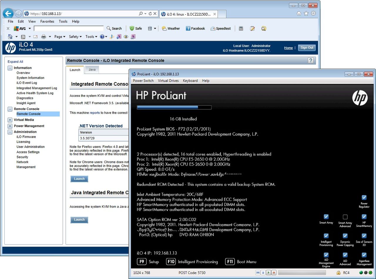 HP ML530p - Remote/Virtual Media