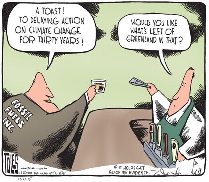 Editorial cartoon World Fossil Fuels Climate Change
