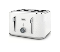 Breville Obliq VTT974 4-Slice Toaster White &amp; Silver - View at Currys