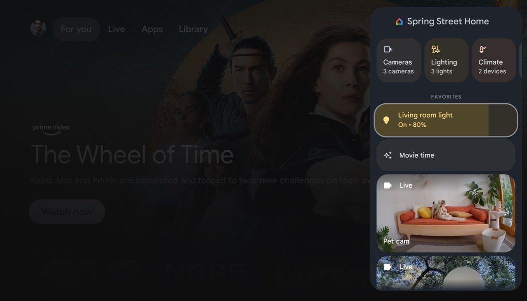 Google's &amp;quot;Home Panel&amp;quot; with smart home device controls rolls out on the Chromecast with Google TV.