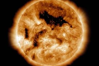 During solar minimum, coronal holes on the Sun can last longer.