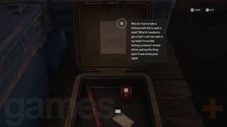 Alan Wake 2 cult stash watery pier puzzle opened with angry note and loot inside