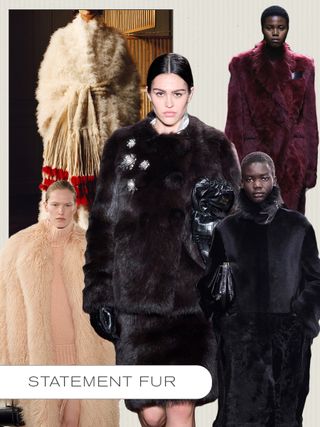 a collage of runway images from the fall/winter 2024 collections featuring the season's top coat trends