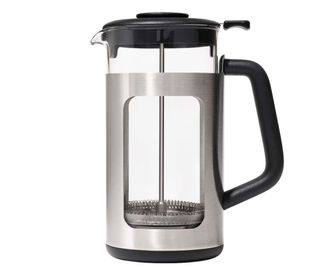 OXO French press on a white background