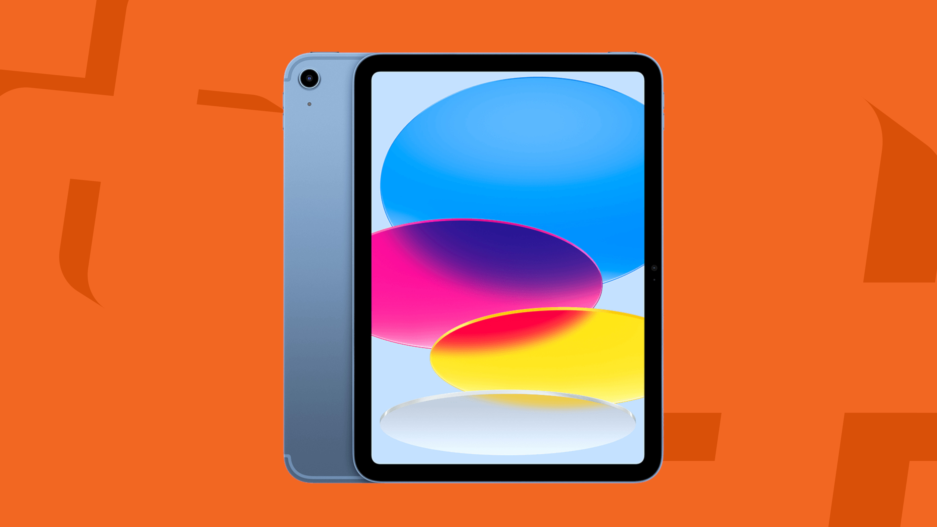 iPad A16 on an orange background