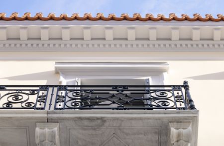 Monument Athens hotel exterior shot from ground looking up