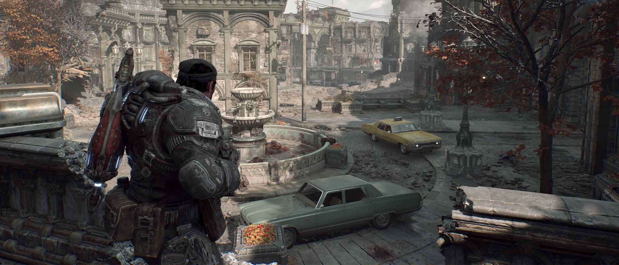 Screens from a fantasy sci-fi shooter game