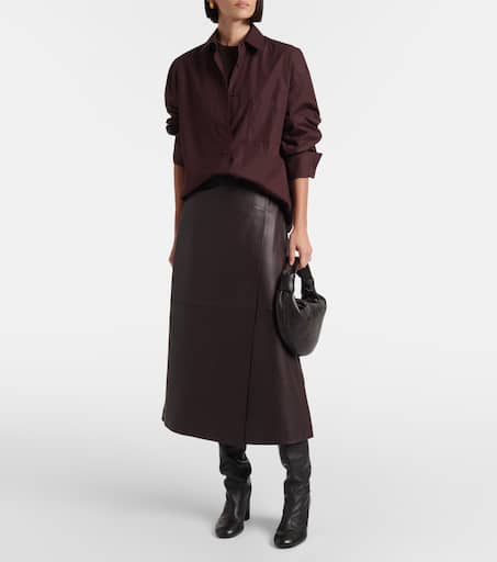 Hedi Leather Wrap Skirt