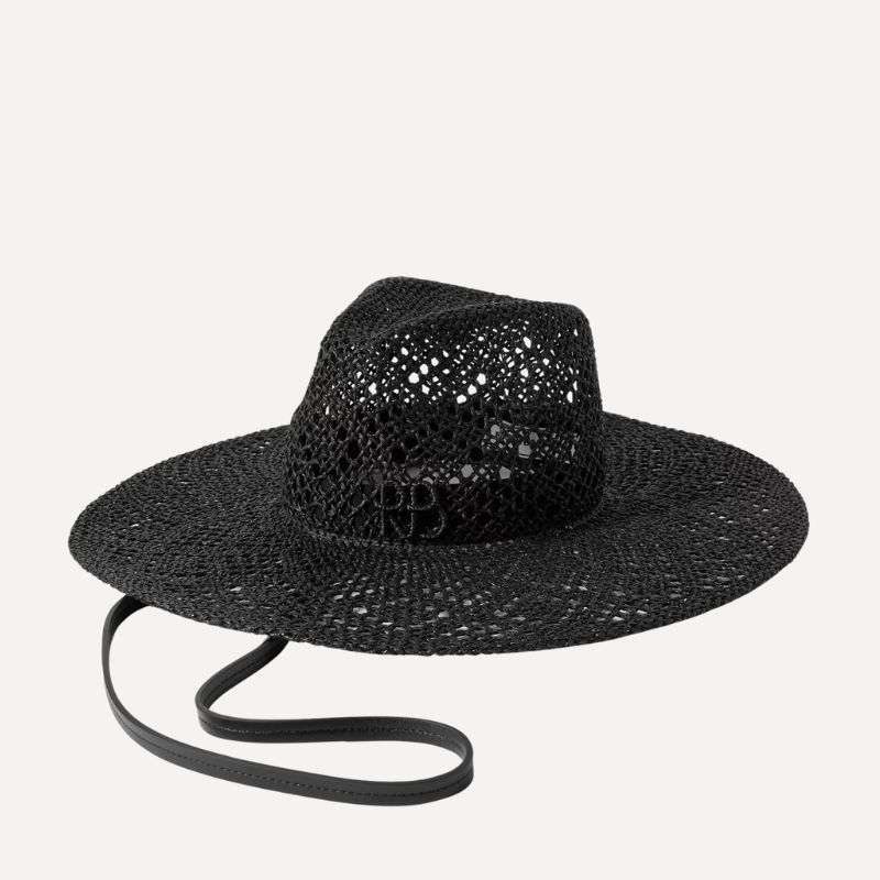 Image of black raffia hat