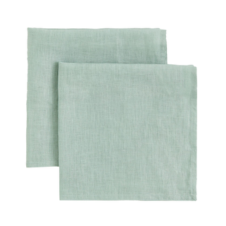 Sage green linen set of napkins