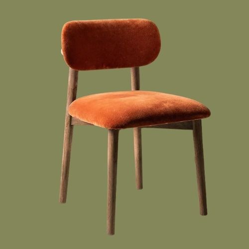 Atkin and Thyme, Layla Dining Chair In Rust Velvet
