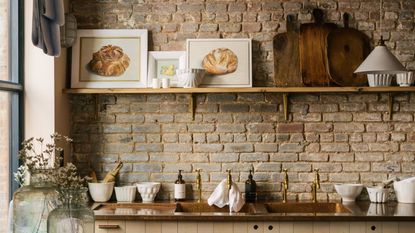 deVOL sebastian kitchen with exposed brick wall