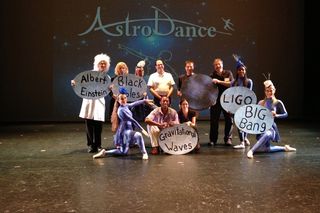 A group photo of the AstroDance team showing the key vocabulary used throughout the show.