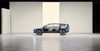 Volvo concept recharge exterior left side open doors