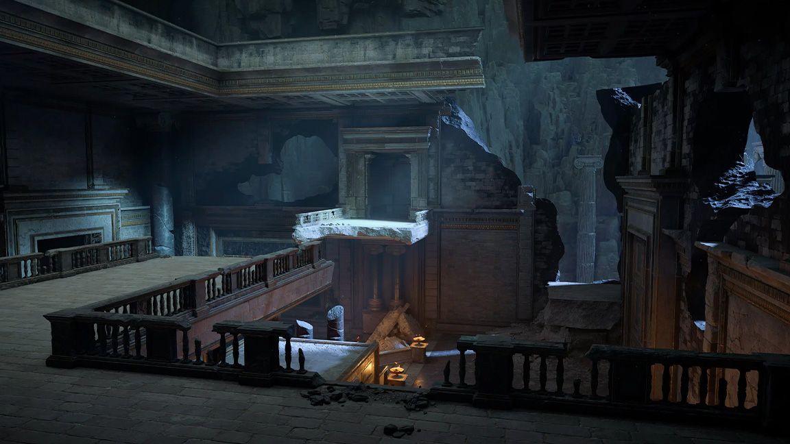 God of War multiplayer screens; game screens showing ancient Greek locations
