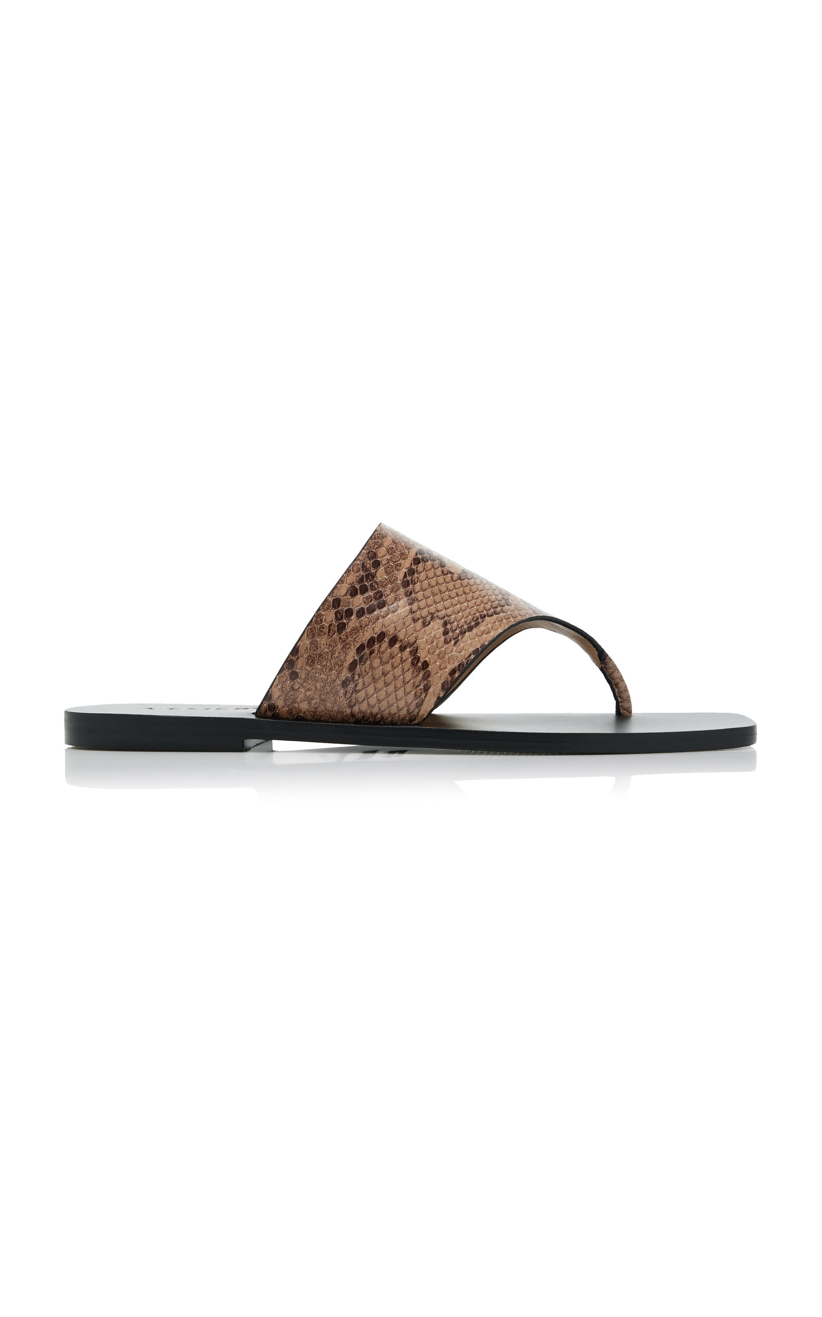 Patton Snake-Effect Leather Sandals