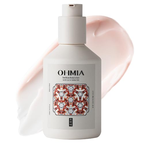 Ohmia Red Bean Korean Body Lotion for Women - 24-Hour Moisturizer for Dry Skin, Peptides &amp;amp; Hyaluronic Acid, Lightweight K-Beauty Body Care, Vegan &amp;amp; Cruelty-Free - 8.45 Fl Oz