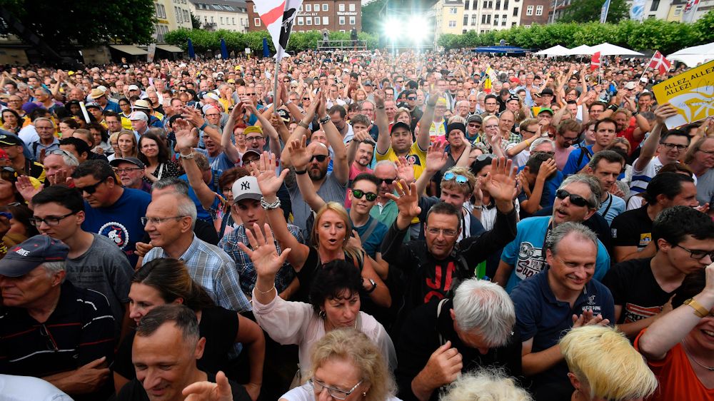 People attend the team presentation ceremony in Dusseldorf, Germany, on June 29, 2017,