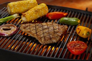 Steak and Vegetables on grill