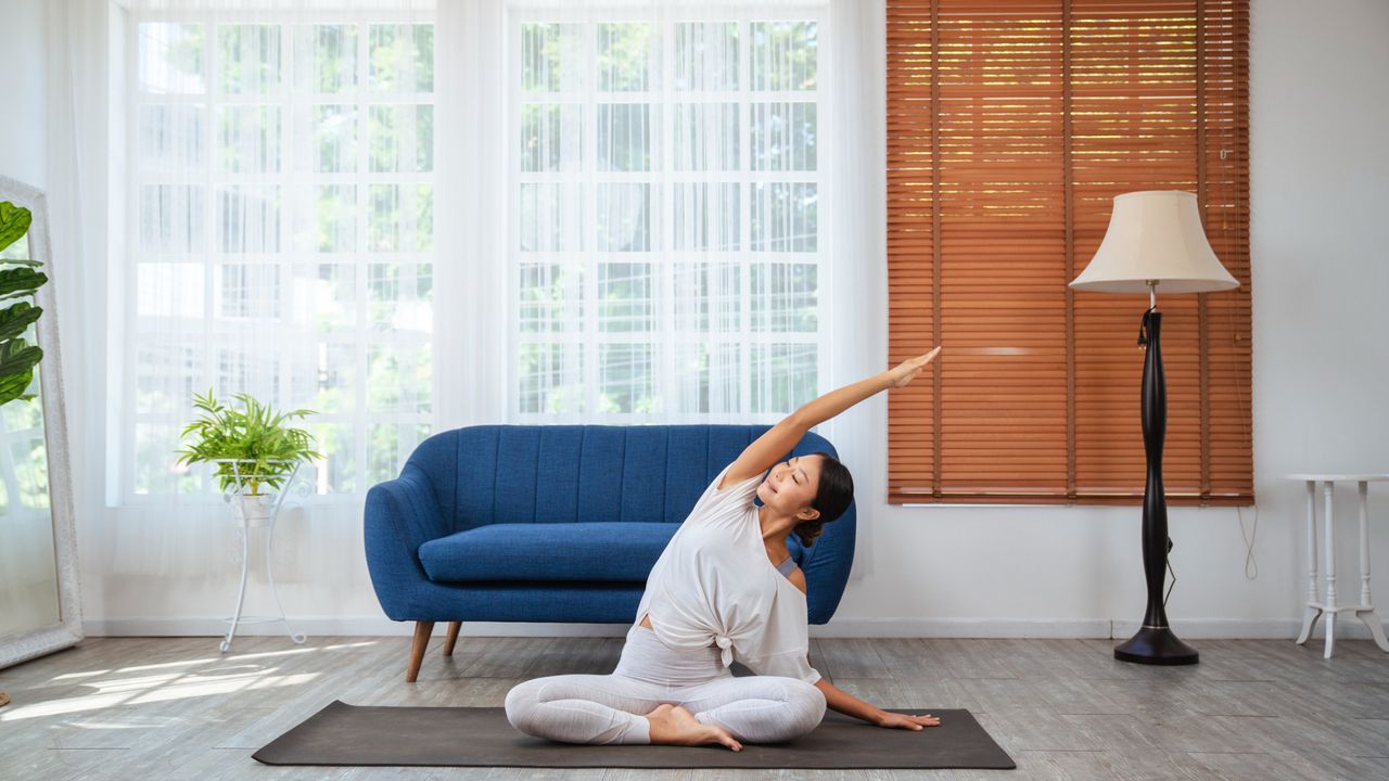 A woman doing yoga