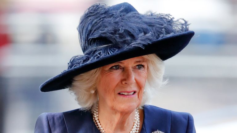 Camilla, Duchess of Cornwall attends a Service of Thanksgiving for the life and work of Sir Donald Gosling at Westminster Abbey