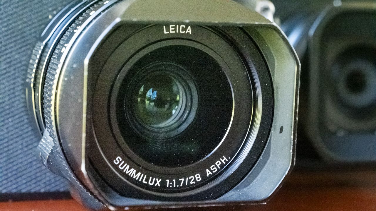 Closeup of the Leica Q3's lens