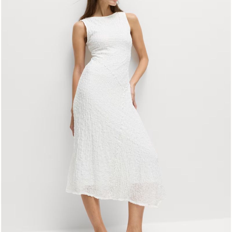 M&amp;amp;S, Cotton Rich Textured Midaxi Column Dress