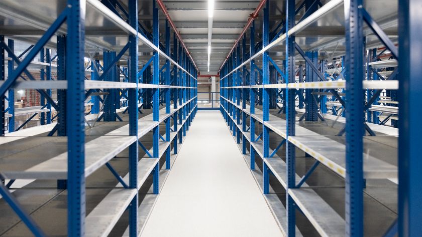 Empty warehouse shelves