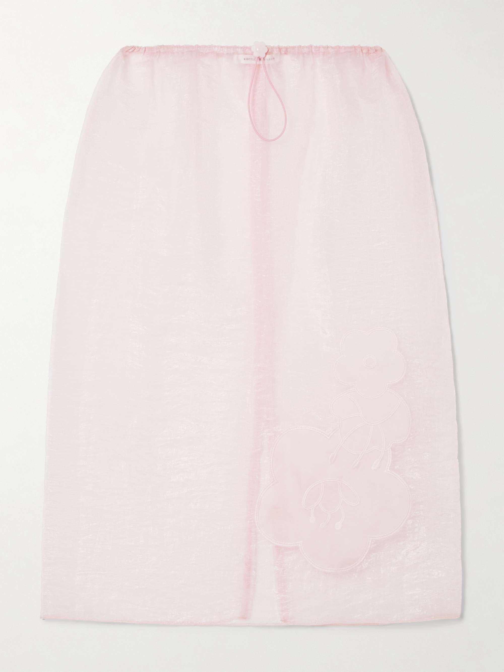 Bambi Appliqu&amp;eacute;d Crinkled-Organza Midi Skirt