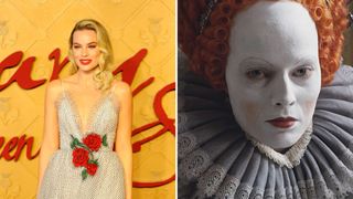 L-Margot Robbie, R-Margot Robbie as Queen Elizabeth I