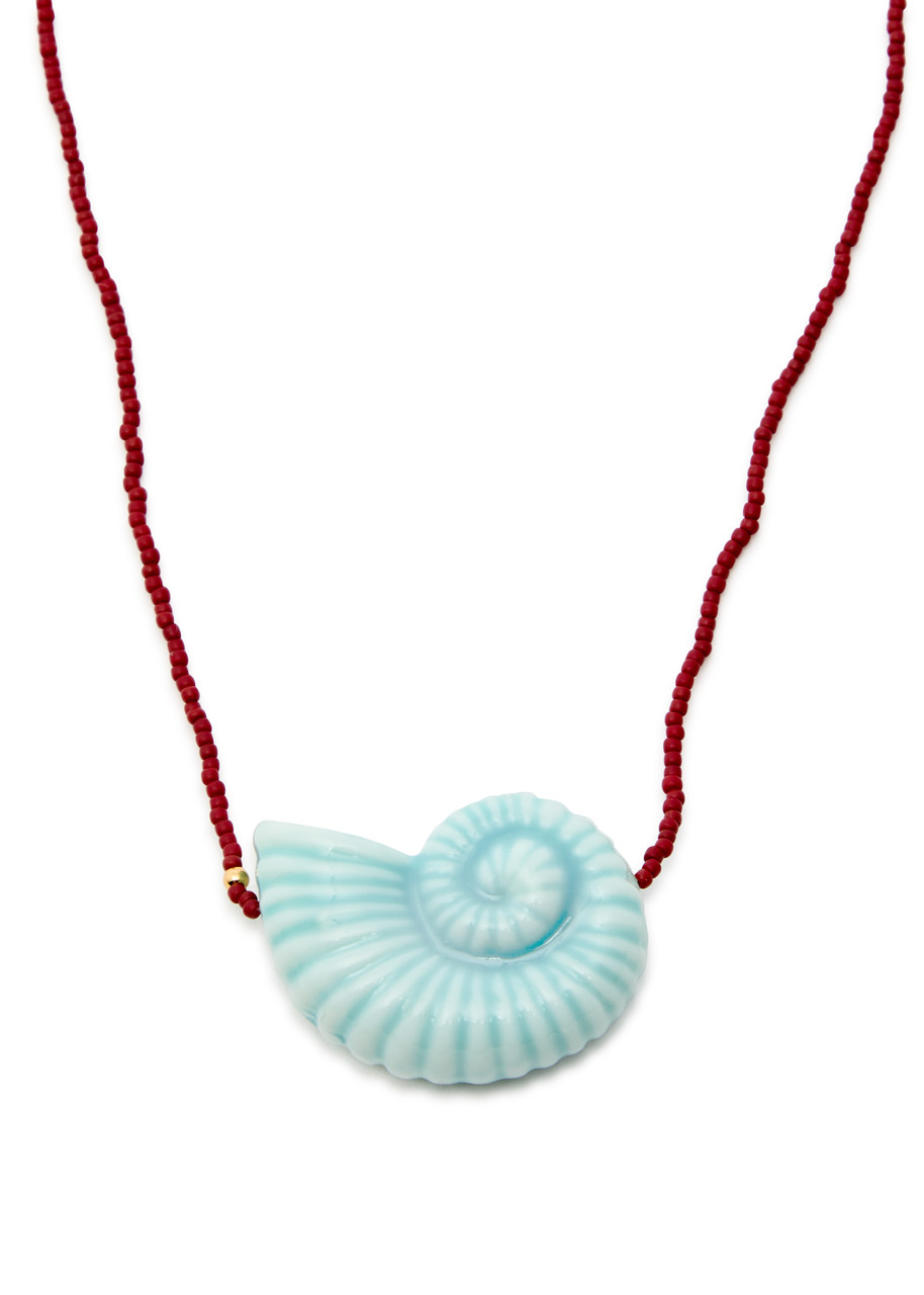 Nautilus Beaded 18kt Gold-Plated Necklace