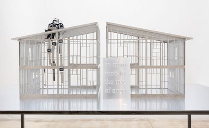 Exhibition view: Monica Bonvicini, 'STAGECAGE', Galerie Krinzinger, Vienna (Until 30 October)