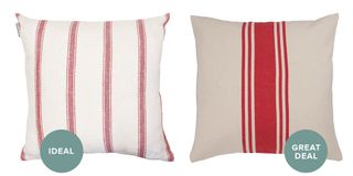 ideal angus stripe red linen cushion and great deal coastal red woven stripe cushion