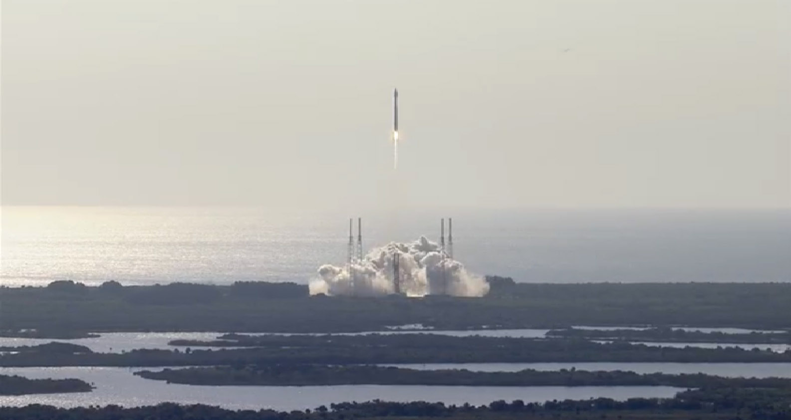 A United Launch Alliance Atlas 5 rocket carrying the NROL-33 satellite launches into space from Cape Canaveral Air Force Station in Florida on May 22, 2014. The mission will deliver a classified payload into orbit for the U.S. National Reconnaissance Offi