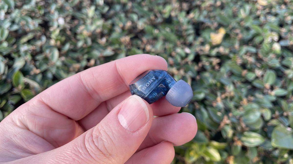 Sony WF-C710N earbud in hand