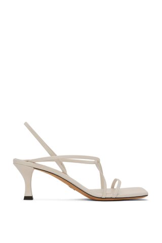 White Square Strappy Heeled Sandals
