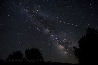 Astrophotographer Mark Lissick sent in a photo of Lyrid meteors and the Milky Way, taken on April 22, 2013, in Hope Valley, California (near Lake Tahoe).