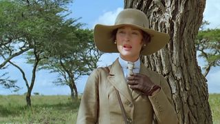 Meryl Streep wearing African safari clothing in the movie Out of Africa