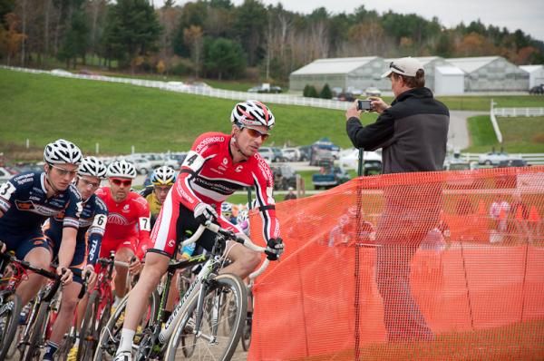 Dylan McNicholas (Cyclocrossworld.com) was first to the corner