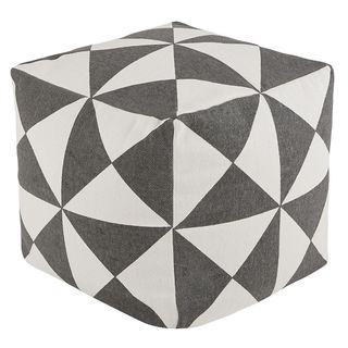 white and black printed cotton bean cube